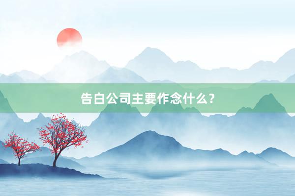 告白公司主要作念什么？